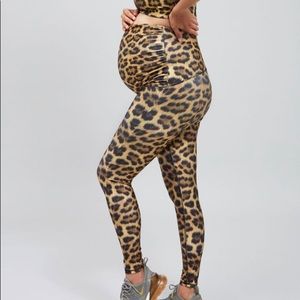 Terez Leopard Maternity Squad Leggings